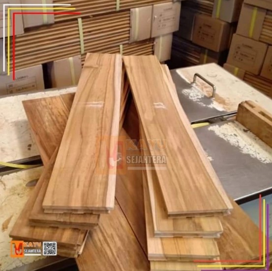 Foto Lantai Parket Kayu Jati Asli Lebar 7 cm Parquet Flooring