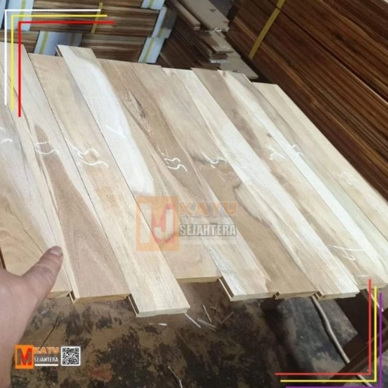 Foto Lantai Parket Kayu Jati Asli Lebar 7 cm Parquet Flooring
