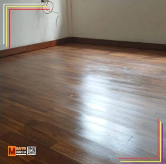 Lantai Parket Kayu Jati Asli Lebar 7 cm Parquet Flooring