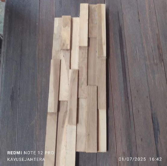 Foto Wall Panel Kayu Jati Dekorasi Hiasan Dinding Interior Murah Elegan