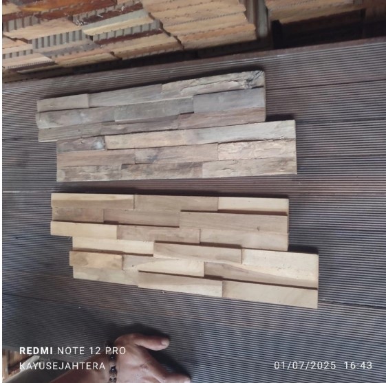 Wall Panel Kayu Jati Dekorasi Hiasan Dinding Interior Murah Elegan