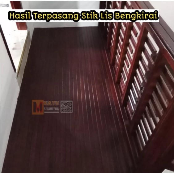Kayu Reng Lis Kayu Bengkirai Dekorasi Dinding Serutan Halus Siap Pasang
